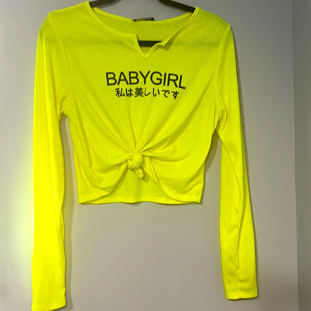 Neon long sleeve babygirl y2k top